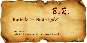 Bodnár Rodrigó névjegykártya